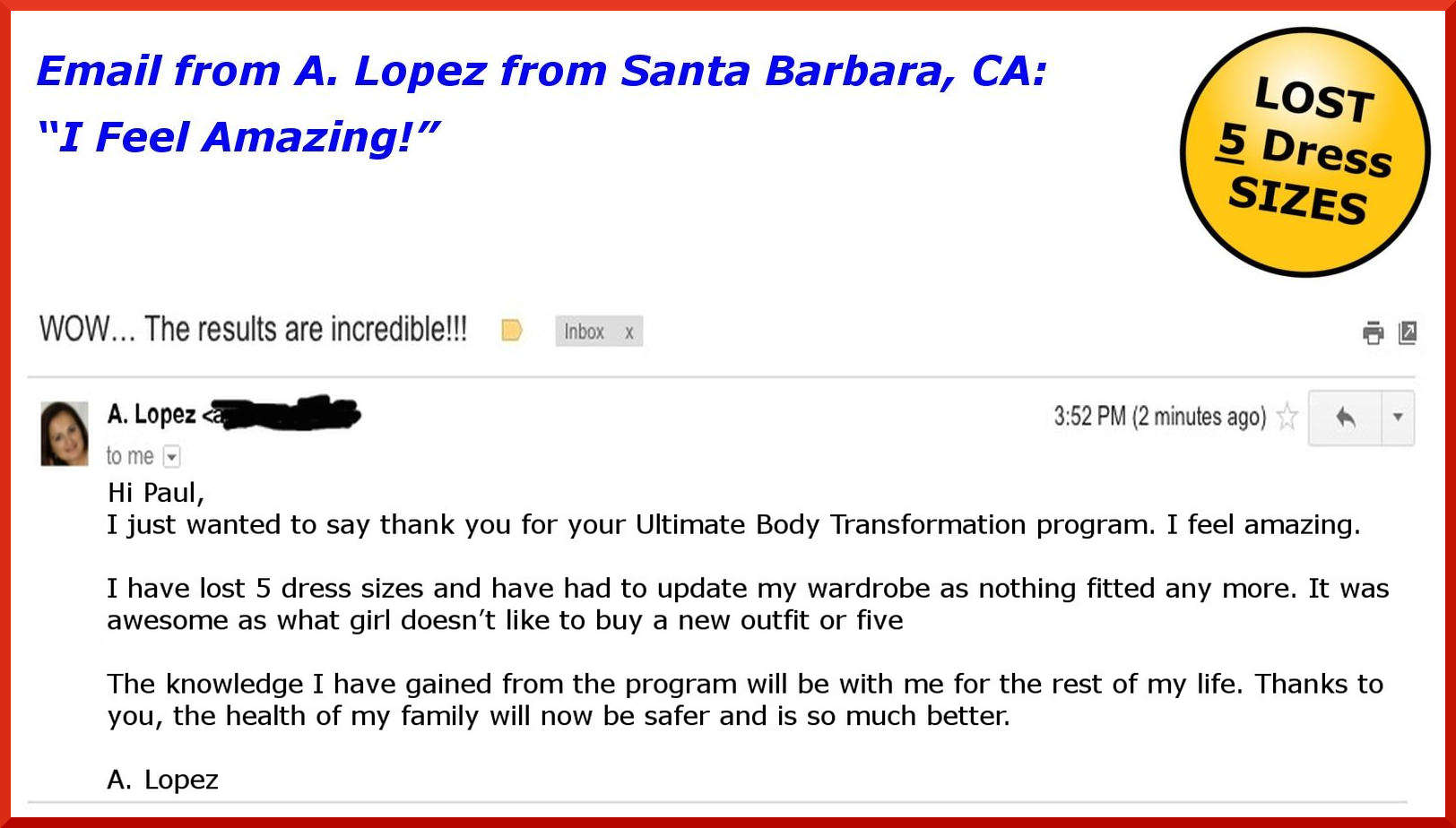 Email swipes for weight loss